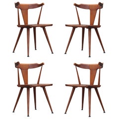 Modern Set of Four Paul McCobb Maple Spindle Back Dining Chairs Model #1530