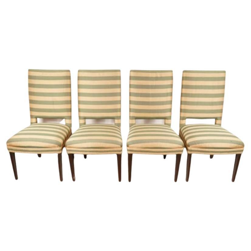 Modern Set of Four Upholstered Dining Chairs For Sale