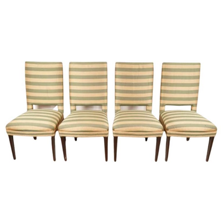Modern Set of Four Upholstered Dining Chairs For Sale at 1stDibs