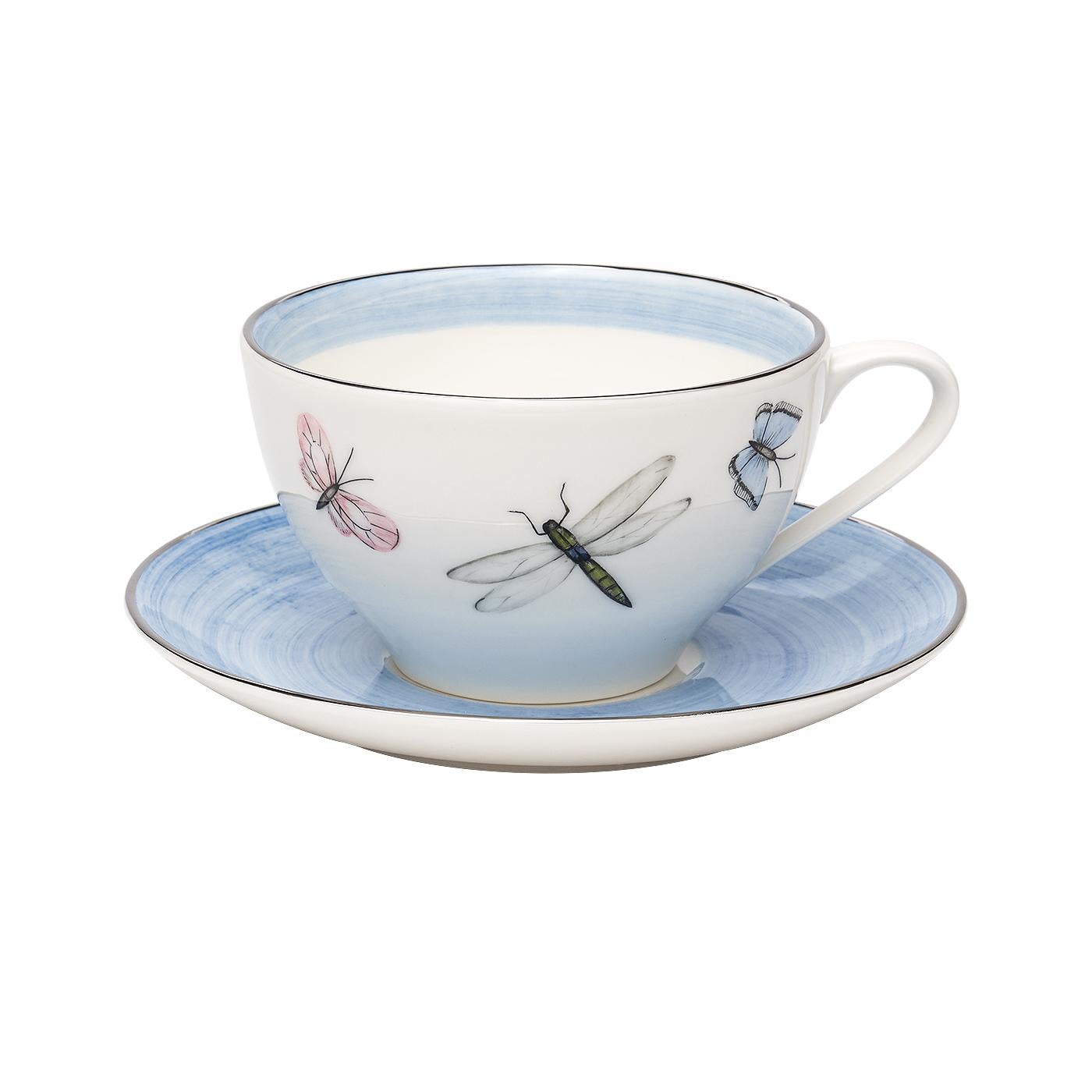 Allemand Ensemble moderne de six tasses en porcelaine peintes à la main Sofina Boutique Kitzbuehel en vente