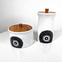 Modern Set of Two Ceramic Canister Jars David's Castle England