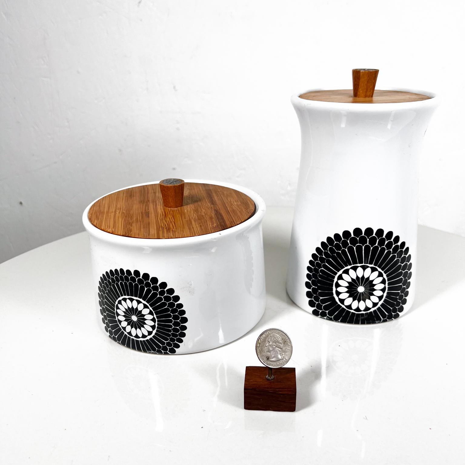 English Modern Set of Two Ceramic Canister Jars David's Castle England