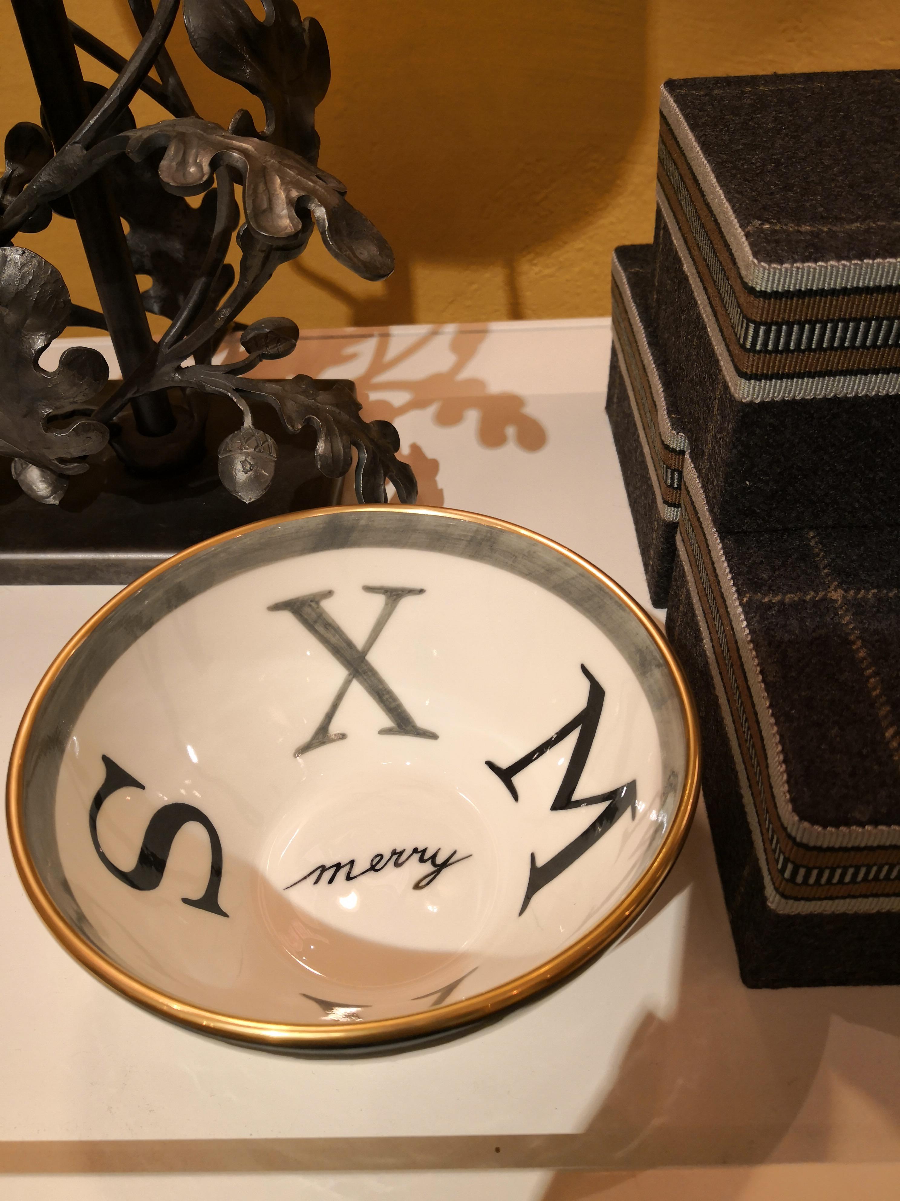Contemporary Modern Set Two Porcelain Bowls Christmas Decor Sofina Boutique Kitzbuehel