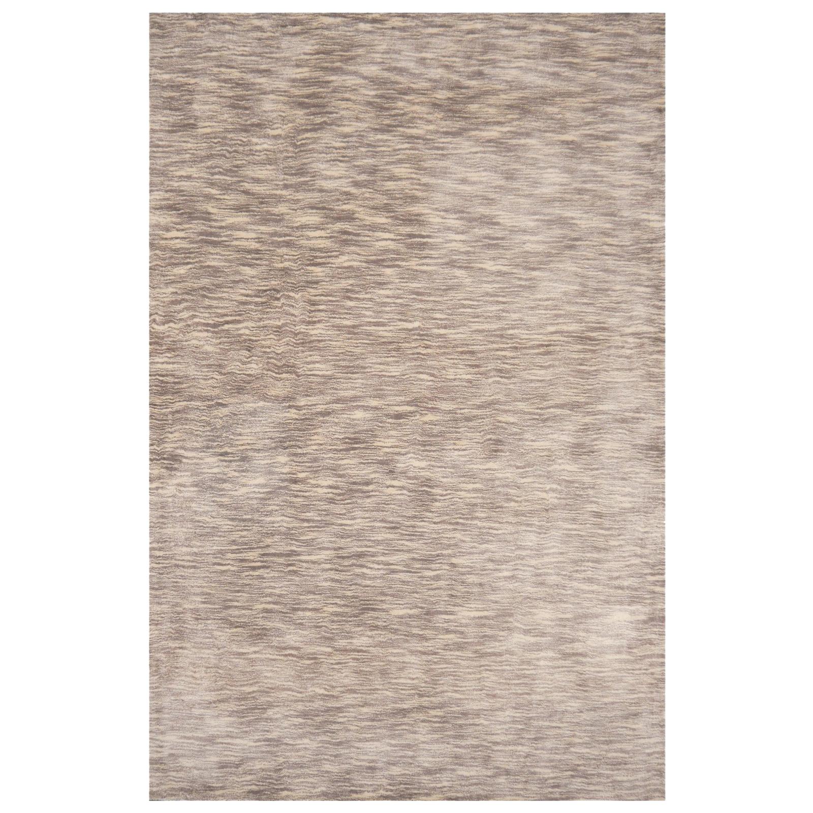 Bamboo Silk Rug with Sculptured Border For Sale at 1stDibs