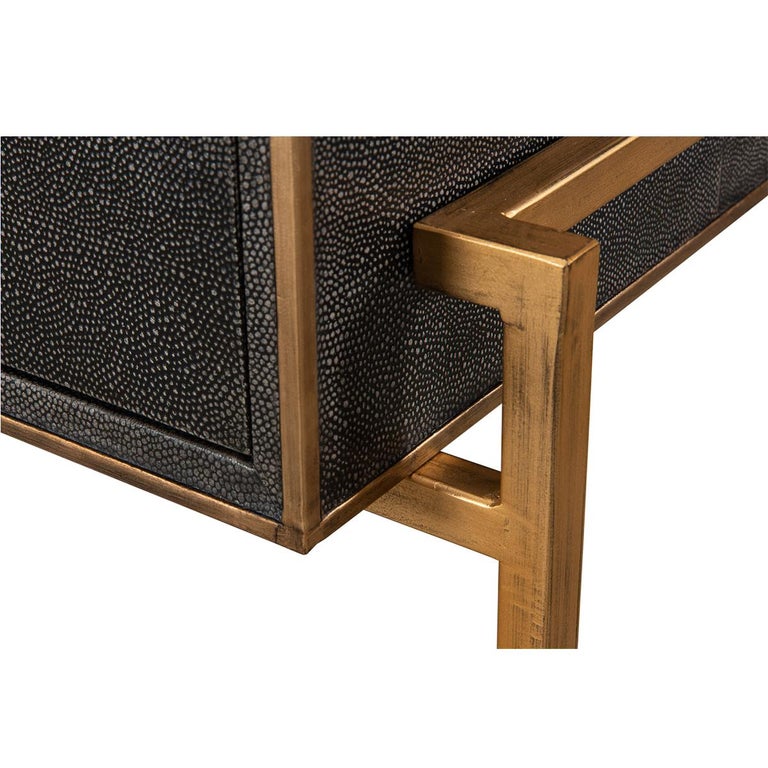 Modern Shagreen Leather Desk For Sale 5