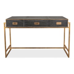 Modern Shagreen Leather Desk