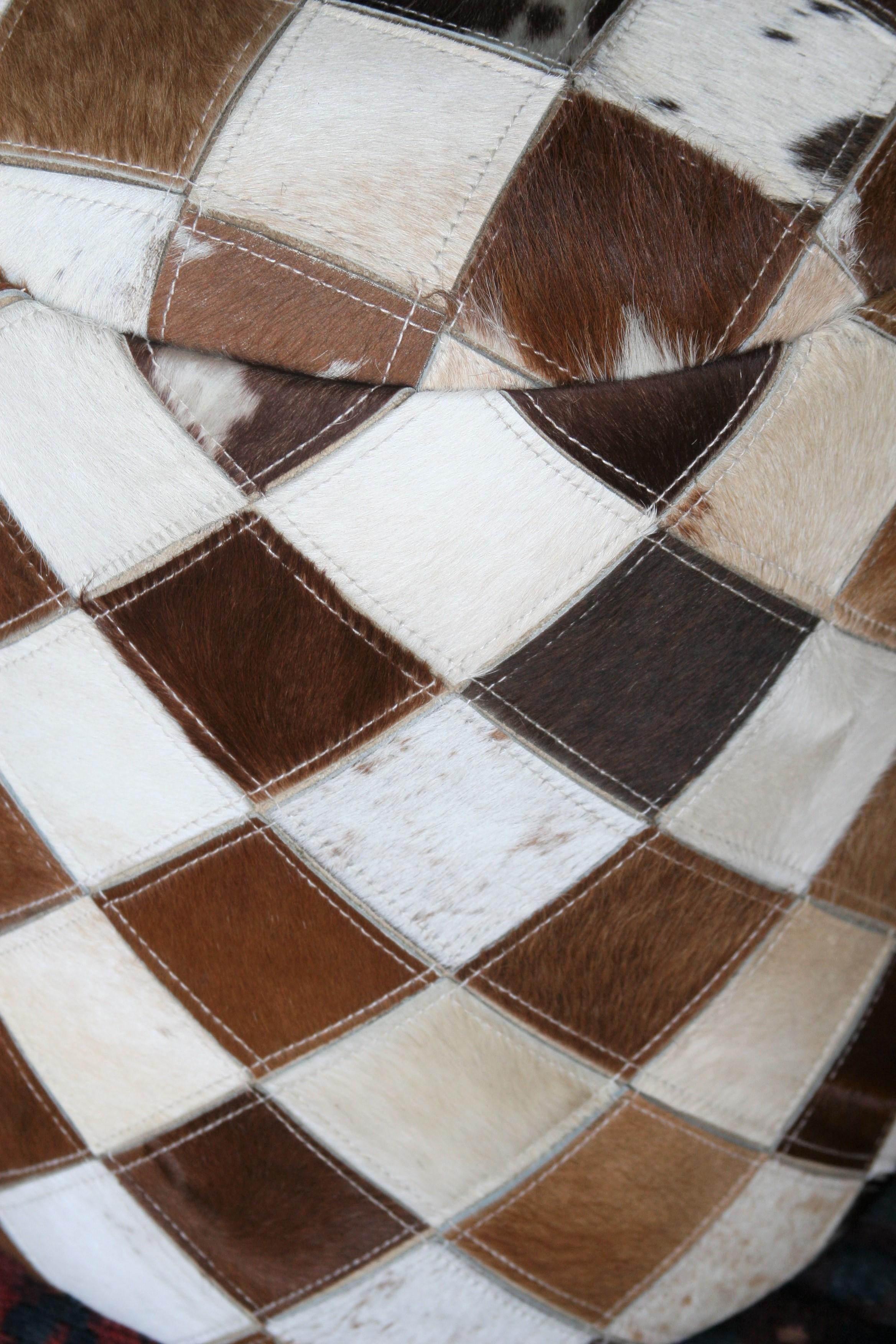 Hand-Crafted Modern Sheep Skin Handcrafted and Handstitched Classic Stools For Sale