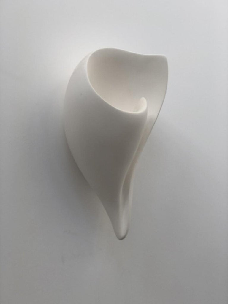 Organic Modern Shell Wall Light/Wall Sconce in White Plaster by Hannah Woodhouse For Sale 1
