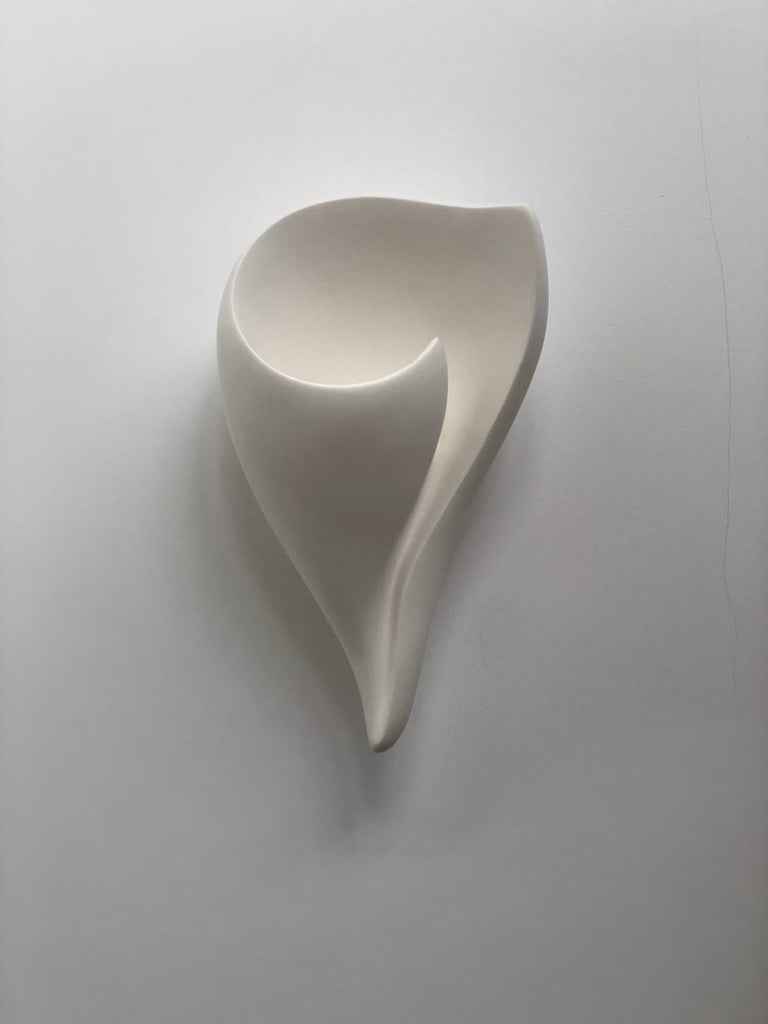 Organic Modern Shell Wall Light/Wall Sconce in White Plaster by Hannah Woodhouse For Sale 2