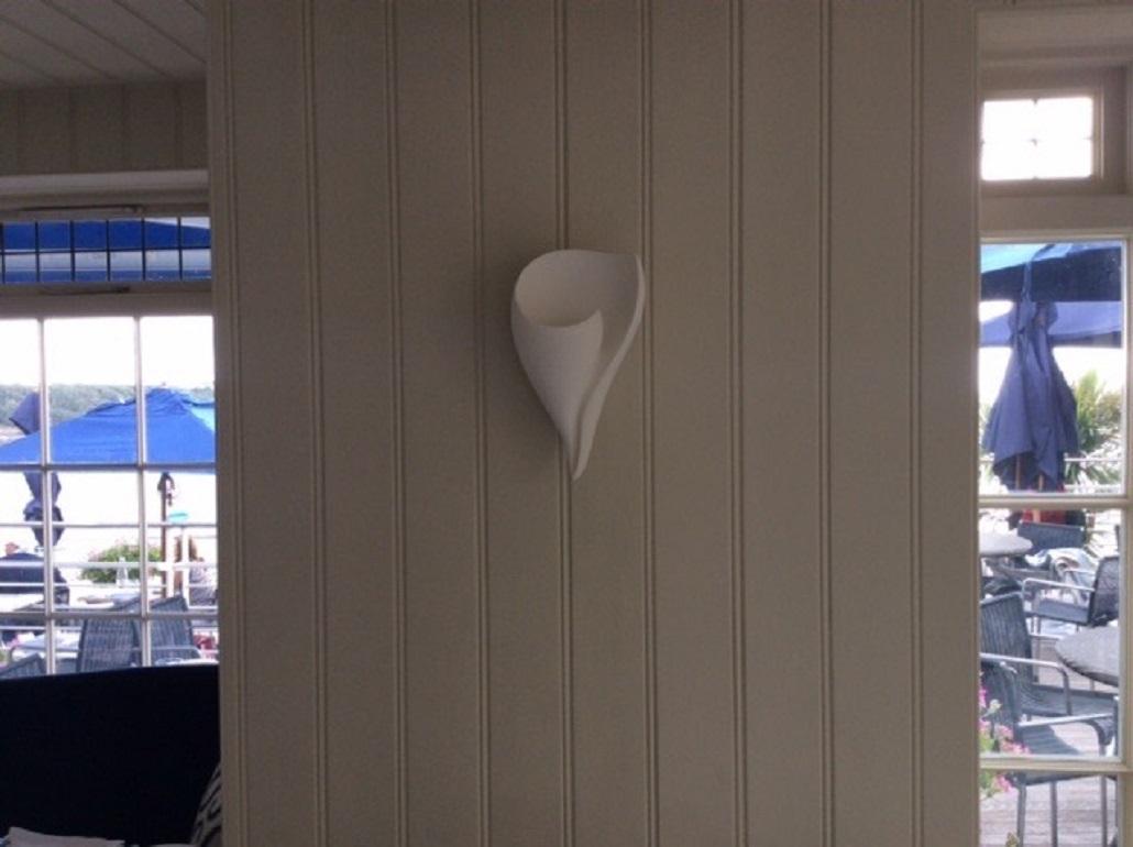 British Modern Shell Wall Mounted Sculpture in Smooth White Plaster by Hannah Woodhouse For Sale