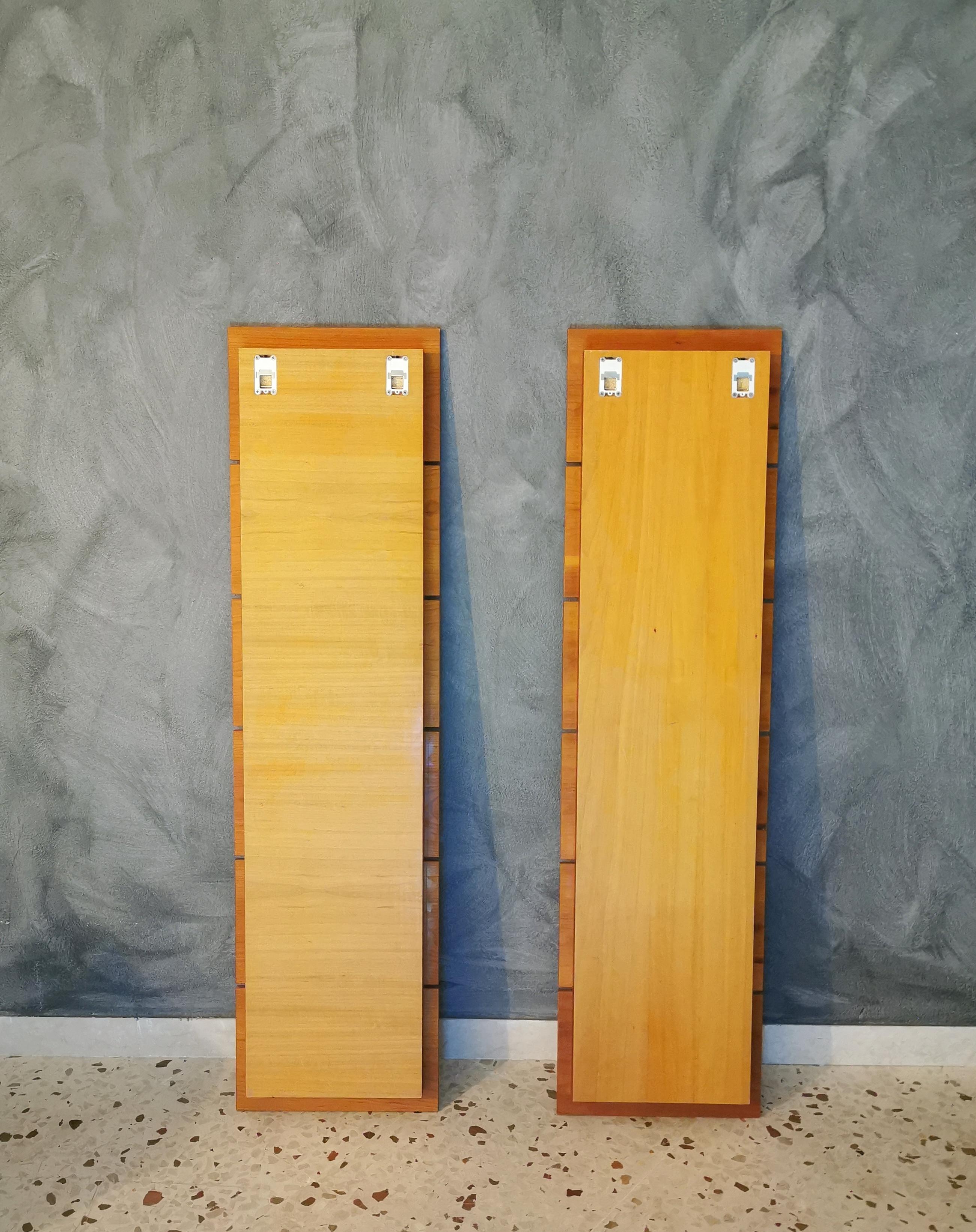 Modern Shelves Wall Cabinets Cherrywood Tempered Glass Calligaris 1990s Set of 2 7