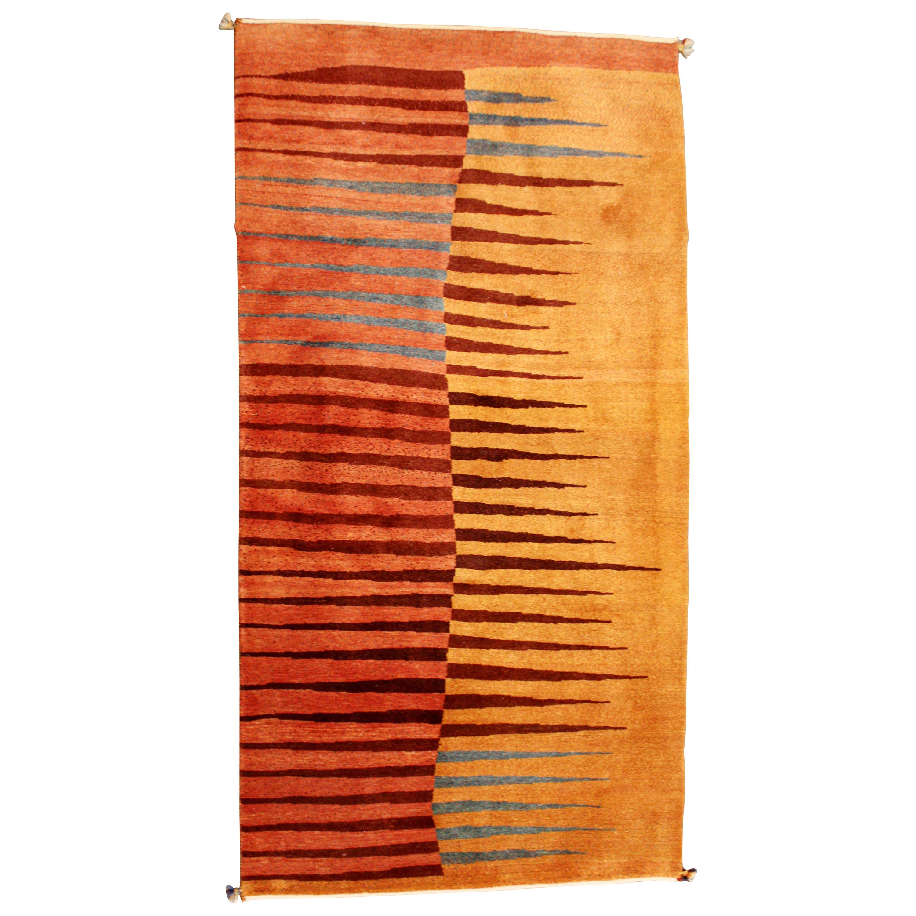 1980s Groovy Woven Area Rug For Sale at 1stDibs