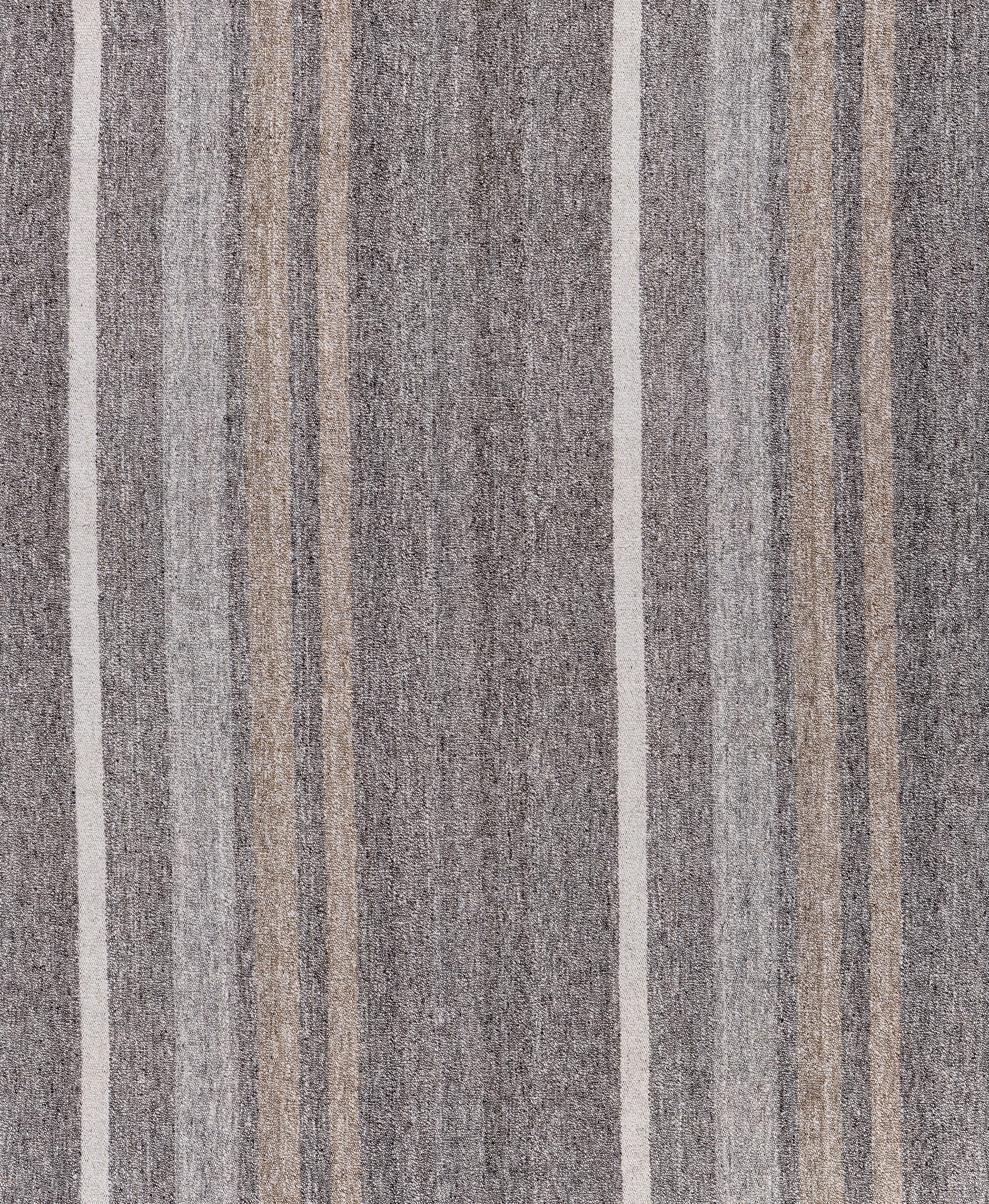 Modernes Shiraz Pelas Flachgewebe - handgesponnene Wolle und Baumwolle, natürlicher grauer Beigeton im Angebot 1