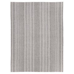 Modern Shiraz Pelas Flachgewebe - Handgesponnene Wolle 
Baumwolle, Natur Grau Creme