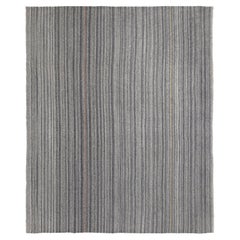 Modern Shiraz Pelas Flachgewebe - Handgesponnene Wolle
Baumwolle, Naturgrau-Creme-Ton