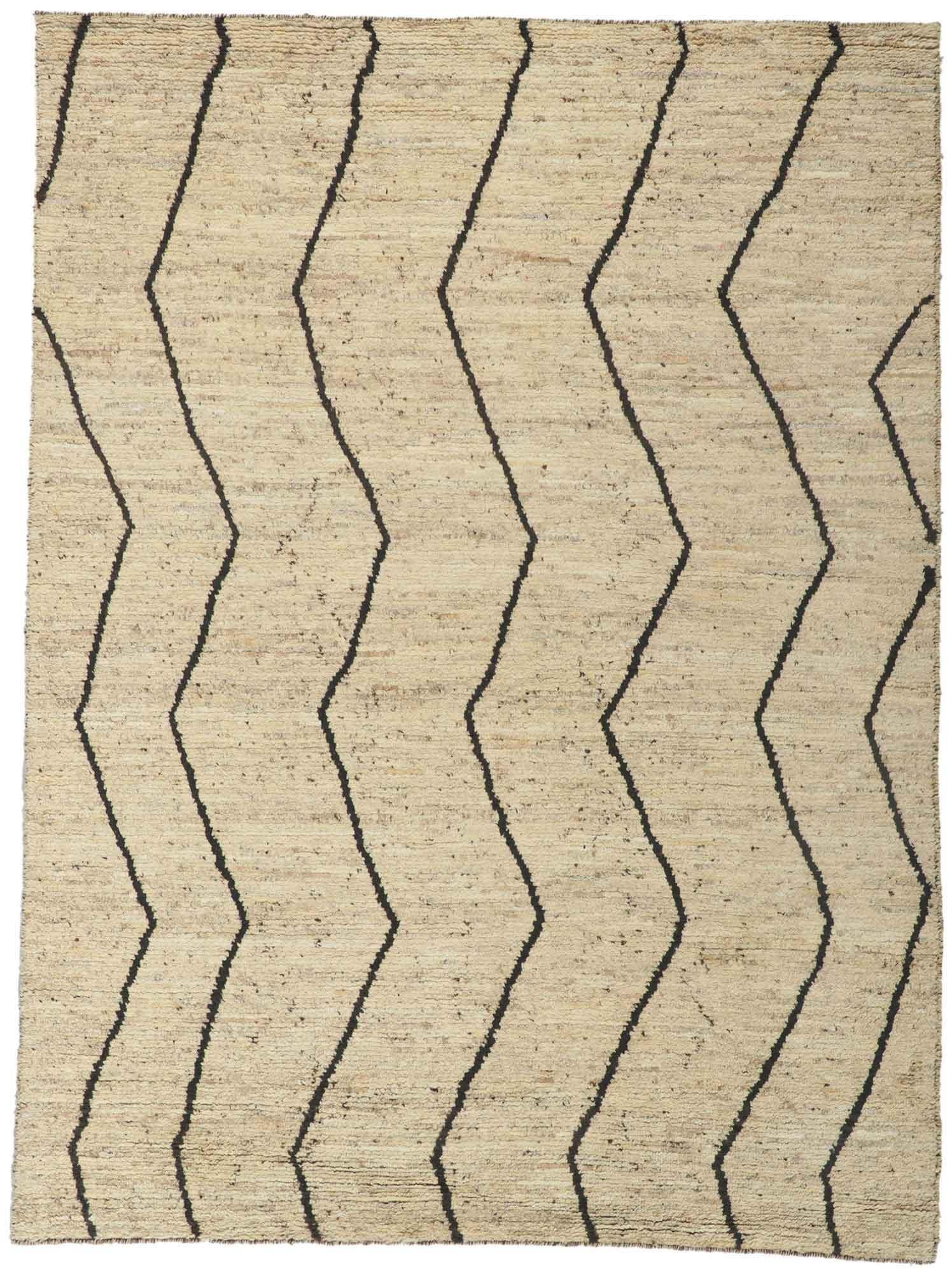 Modern Short Pile Moroccan Rug, Subtle Shibui Meets Midcentury Elegance For Sale 5