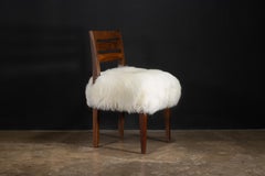 Sedia moderna in Wood esotico e pelle di pecora, Renzo Ovino, In magazzino