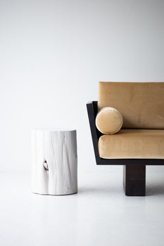 Modern Side Table / 13” Diameter White Stump