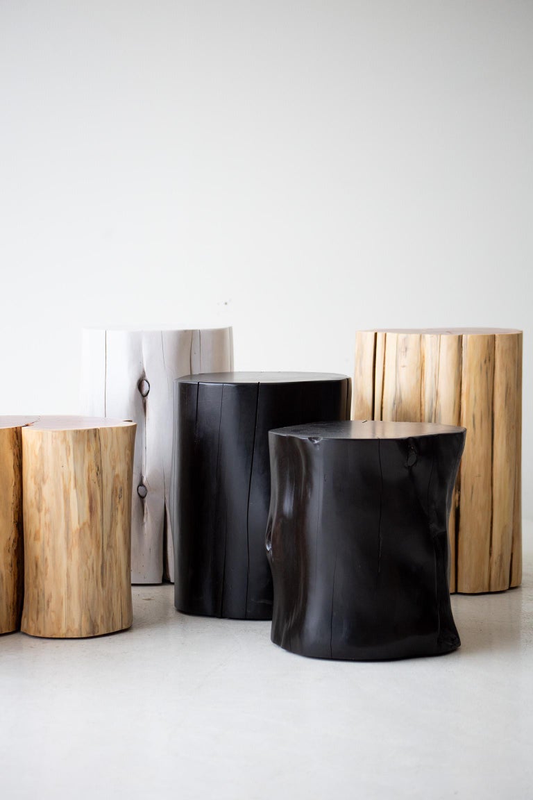Modern Side Table / 13” Diameter White Stump For Sale at 1stDibs