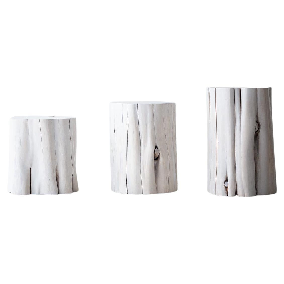 Modern Side Table / 13” Diameter White Stump For Sale