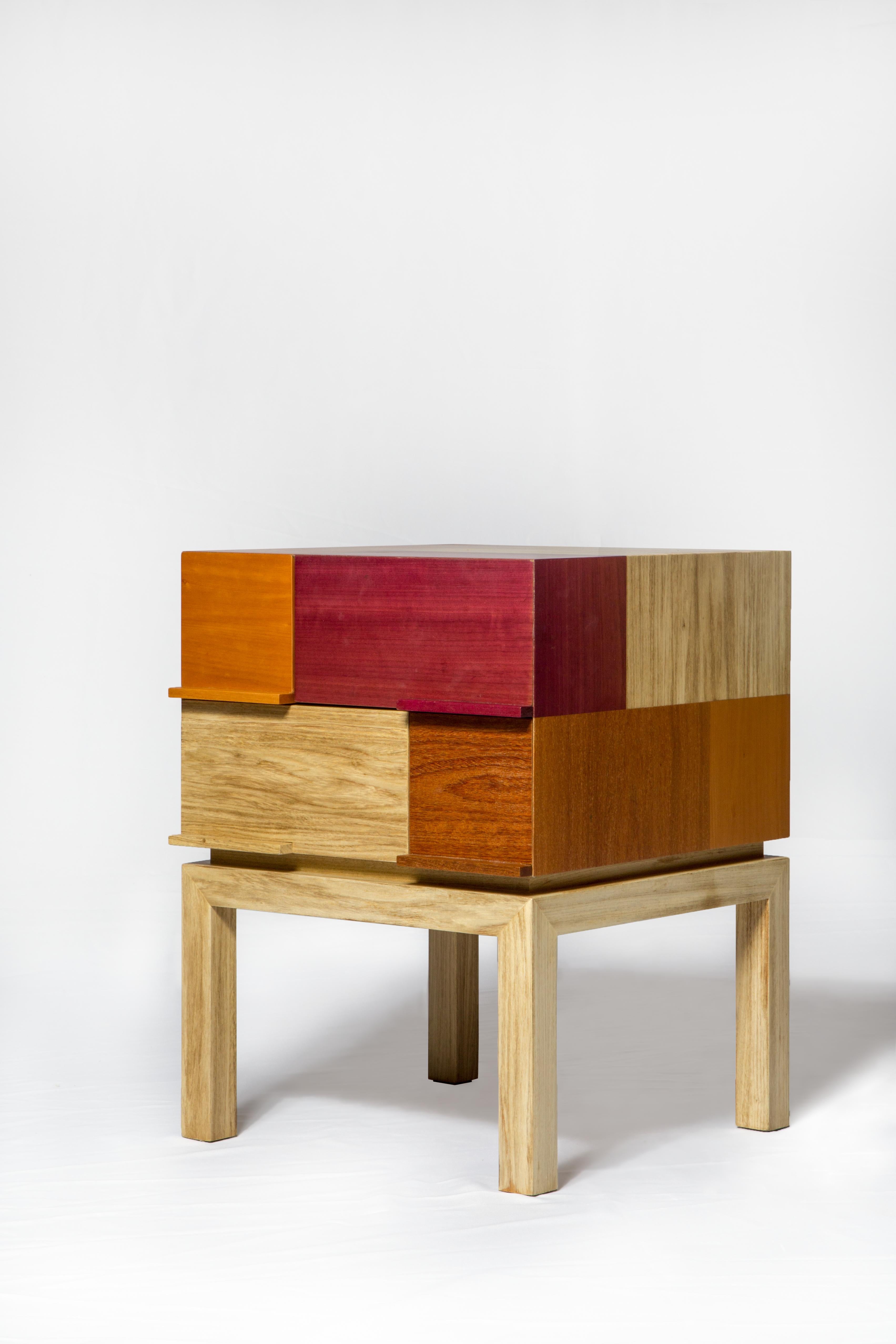 Contemporary Modern Side Table by Ivan Rezende in Brazilian Wood For Sale