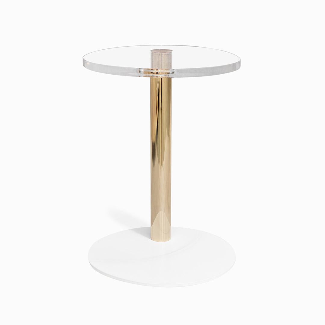 Contemporary Waterproof Gold-Plated Stainless Steel Outdoor Side Table For Sale