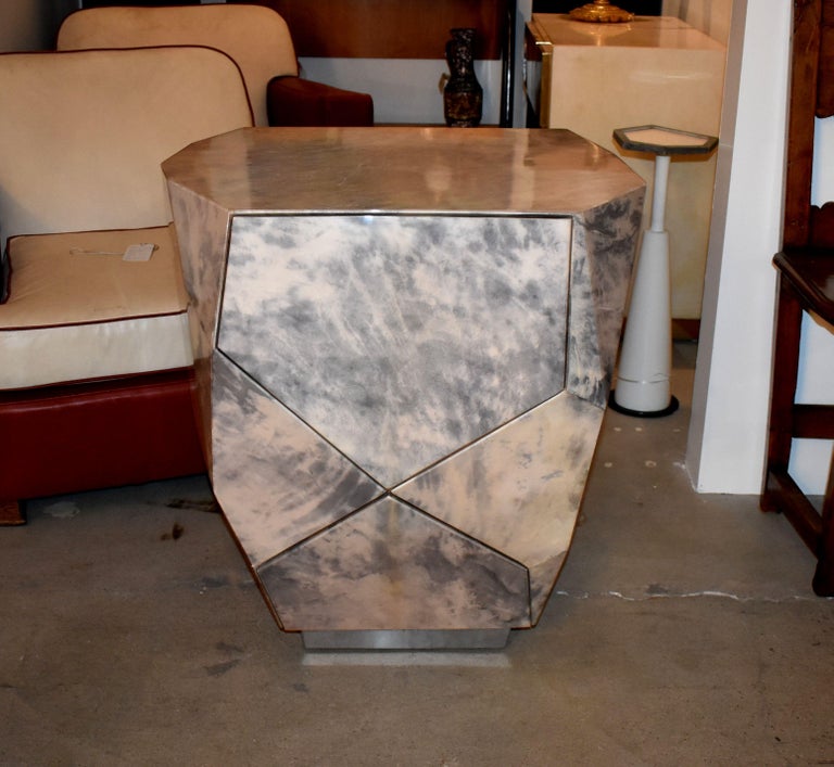 Modern Side Table Cover with Parchment For Sale at 1stDibs end table