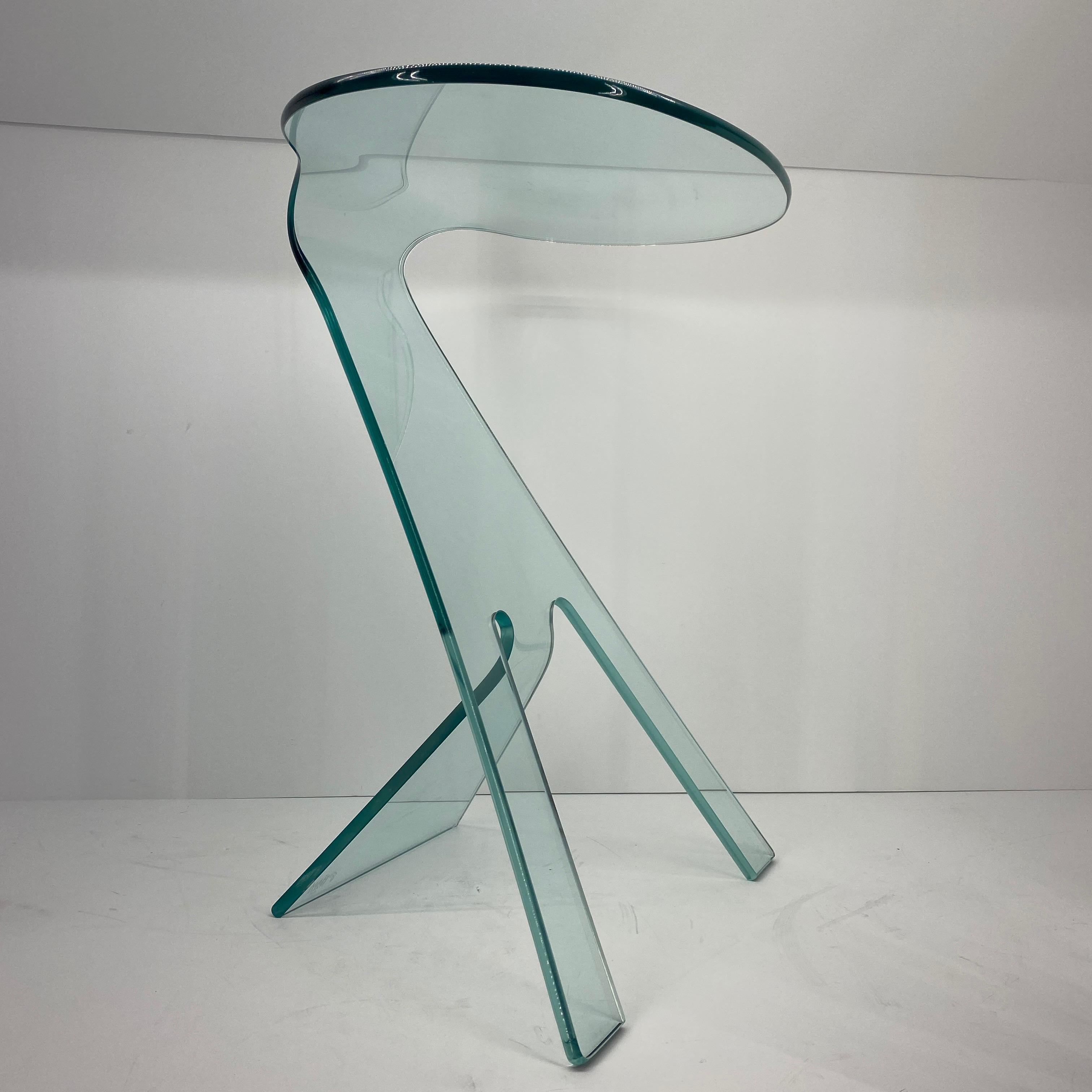 Glass Modern Side Table Designed by Vittorio Livi For FIAM Italy