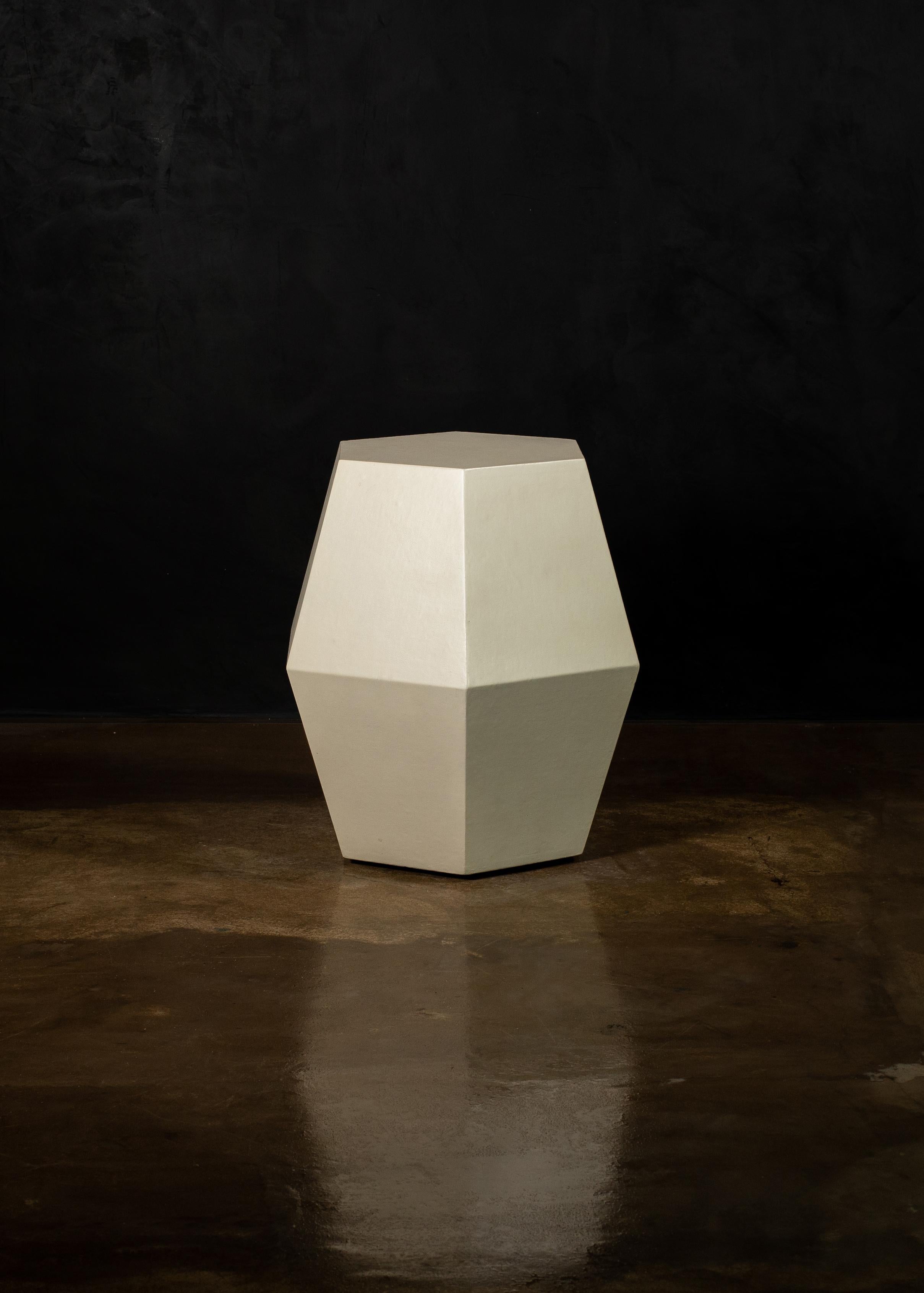 Argentine Modern Side Table in Cream Lacquer by Costantini, Tamino Hex 'In Stock' For Sale
