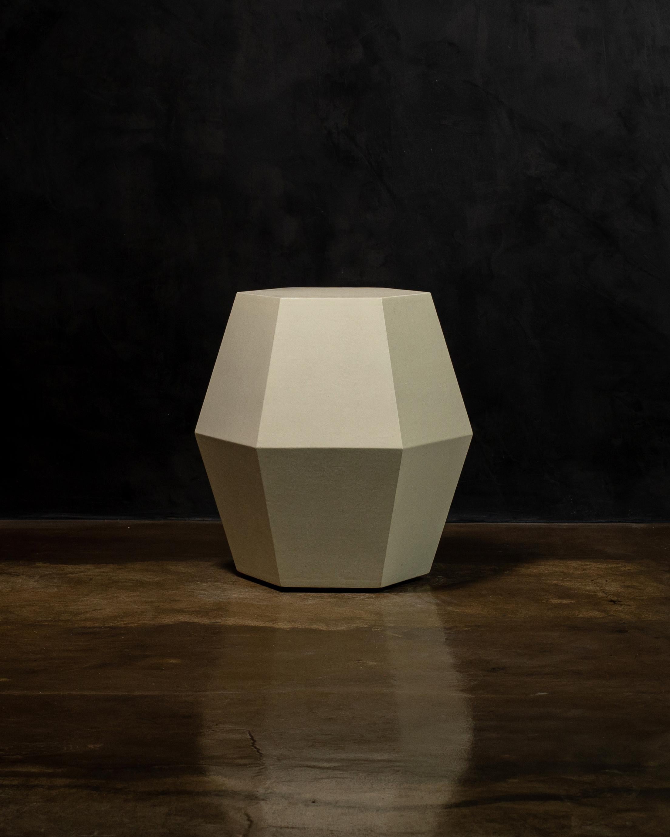 Contemporary Modern Side Table in Cream Lacquer by Costantini, Tamino Hex 'In Stock' For Sale