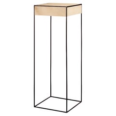 Moderner Beistelltisch aus Metall und Ziegenleder von Costantini, Marcello, auf Lager