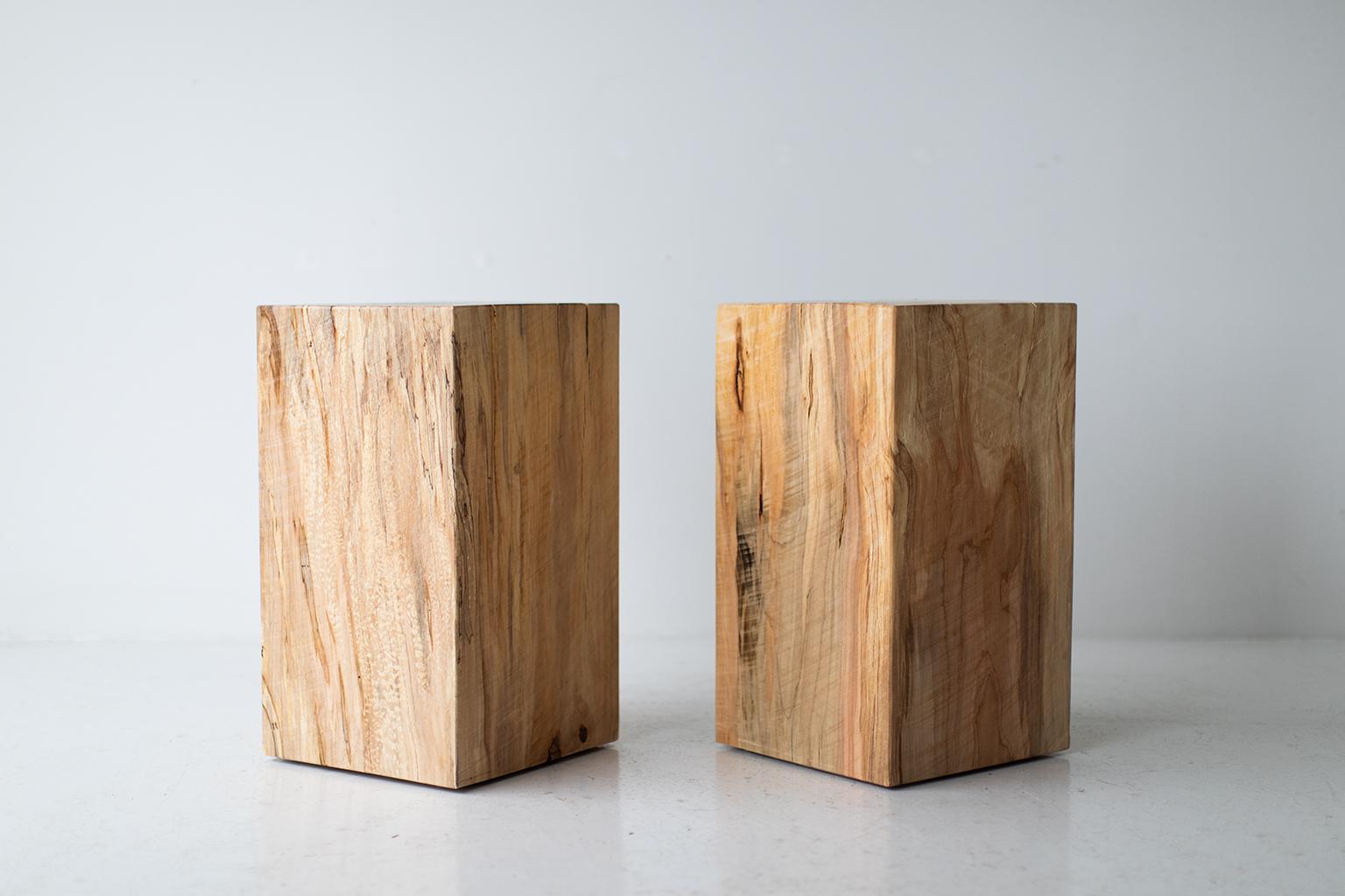 Modern Side Table, Natural Square Stump  For Sale 1