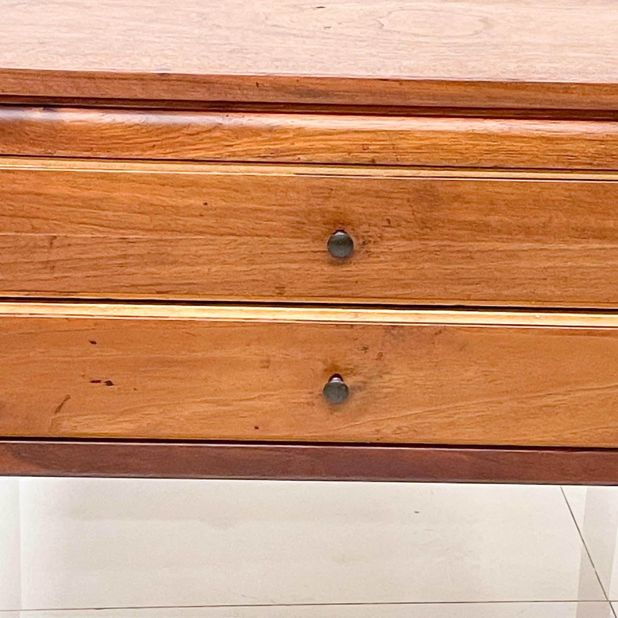 Late 20th Century Modern Side Table Pair Floating Walnut Wood + Drawers Signed International 1970s