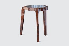 Modern Side Table with Solid Wood Frame and Polished Marble Top