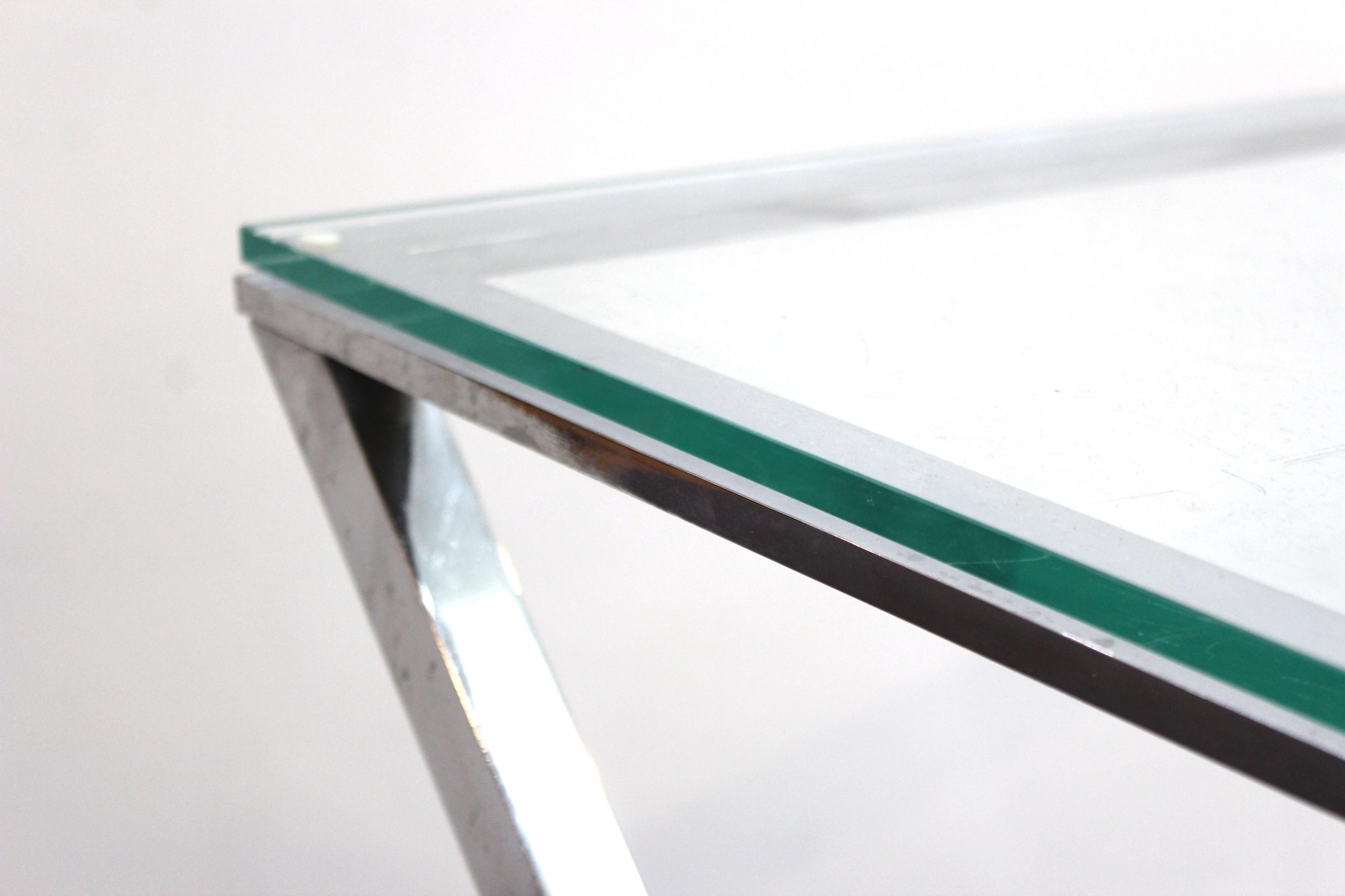 Springer Style Modern Chrome X-Base Side Table For Sale 3