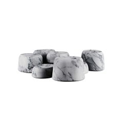 Modern Side Tables Set of 10 Made in Arabscato Marble for Multiple Combinations