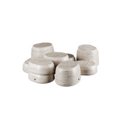 Modern Side Tables Set of 10 Made in Travertine for Multiple Combinations