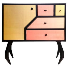 Modern Sideboard or Console Table in black ash, Brass, Bronze, Copper