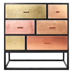 Modern Sideboard with Marble Top and Metal Drawers