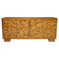 Modern Sideboard with Parquet Style Wood Block Front