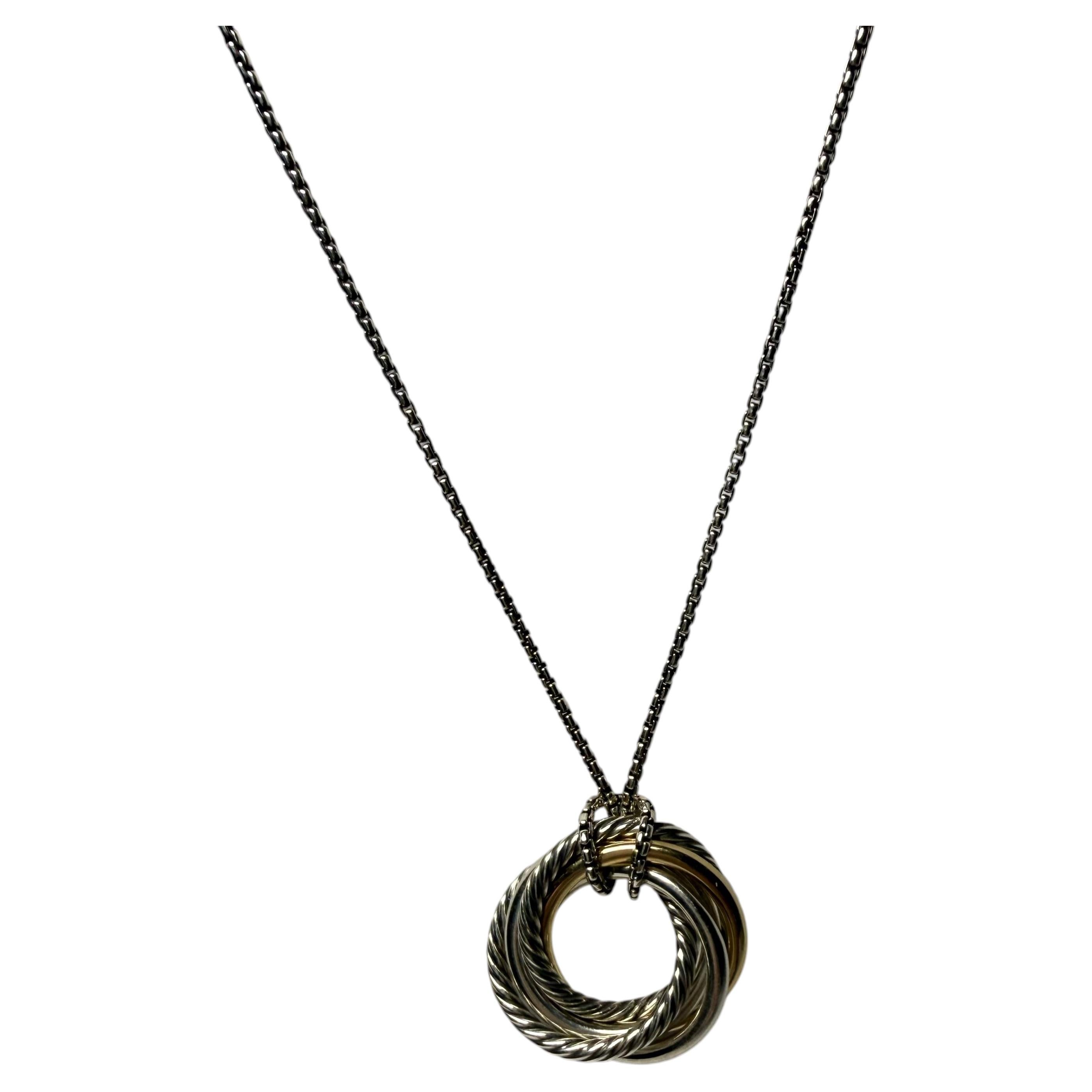 Collana a cinque anelli in argento e oro della linea Modern Signer di David Yurman in vendita