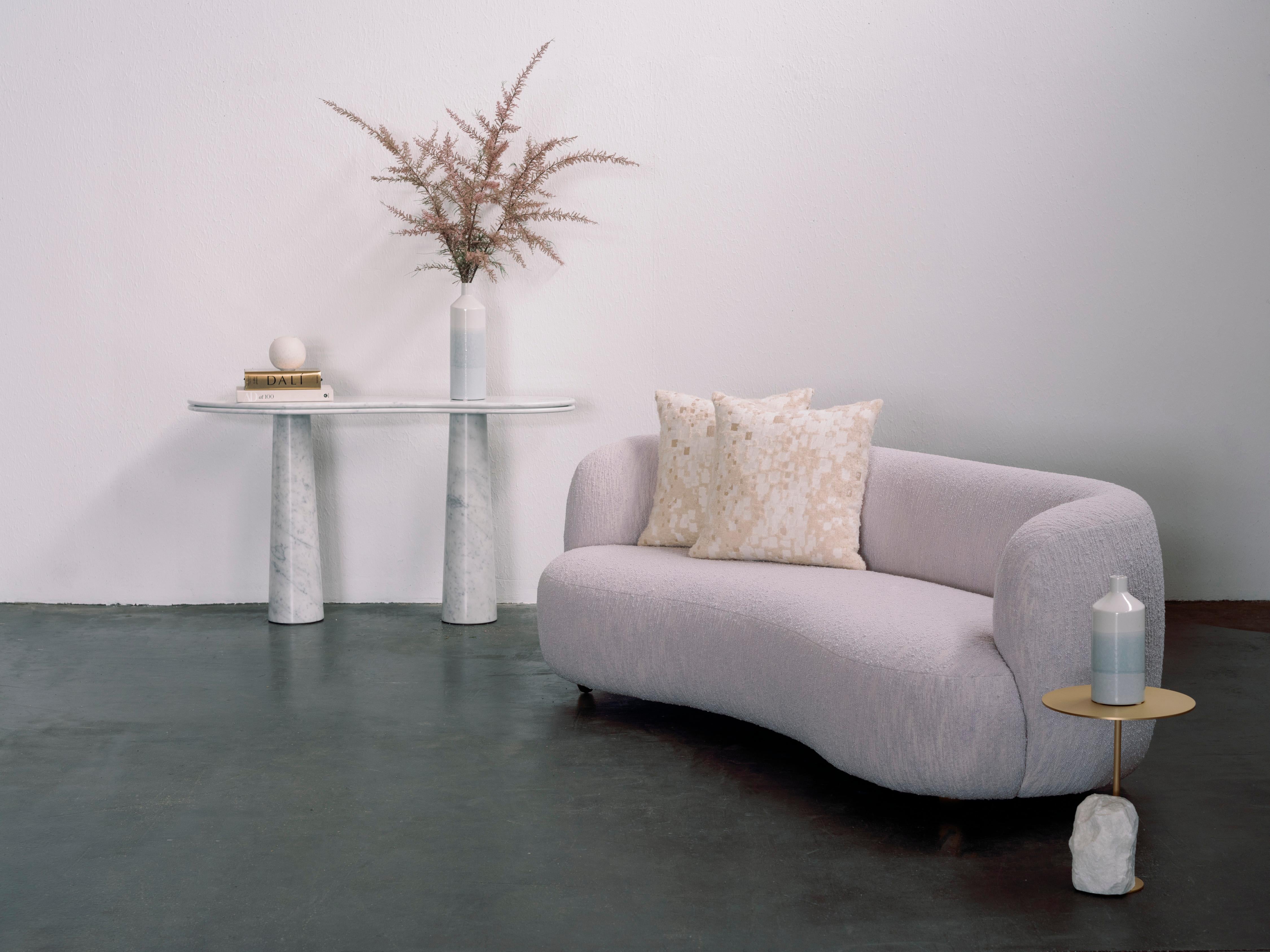 Modern Silhueta Console Table Carrara Marble Handmade in Portugal by Greenapple For Sale 3