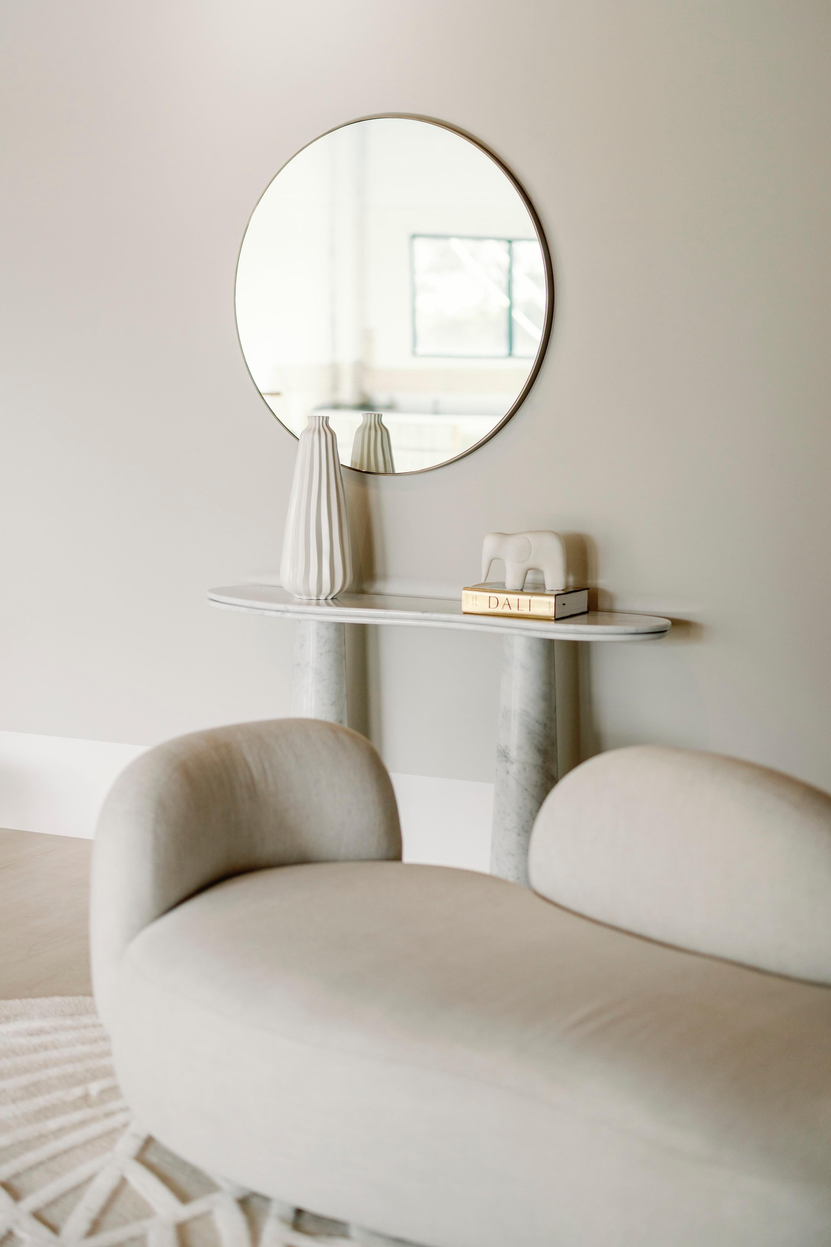 Modern Silhueta Console Table Carrara Marble Handmade in Portugal by Greenapple For Sale 5