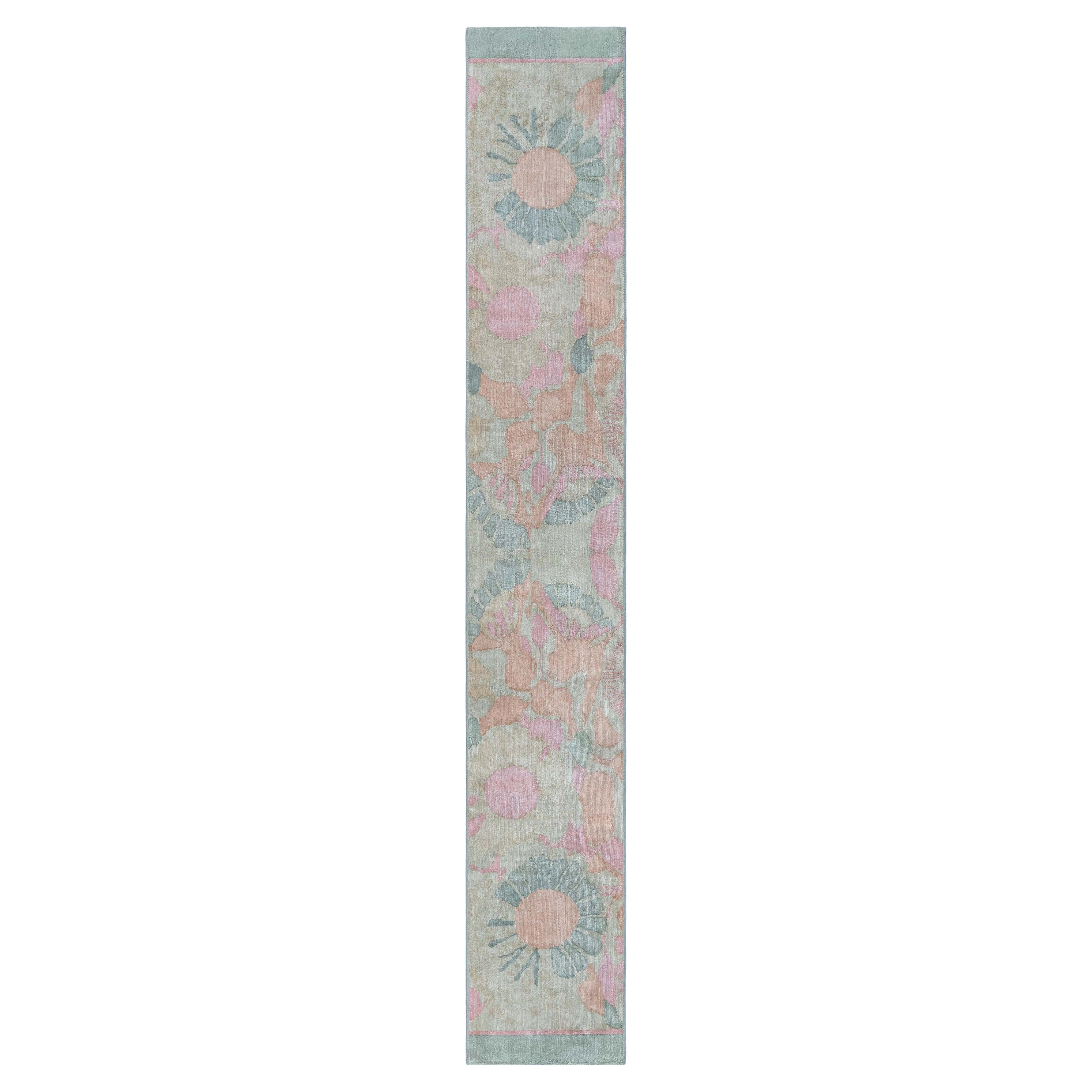 Modern Silk Fragment Runner by Doris Leslie Blau For Sale