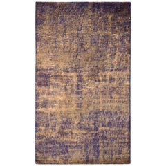 Rug & Kilim's Modern Silk Rug Beige Brown Textural Custom Pattern