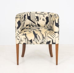 Modern Silk Upholstered Club Chair
