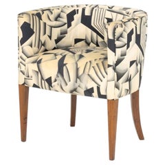 Modern Silk Upholstered Club Chair