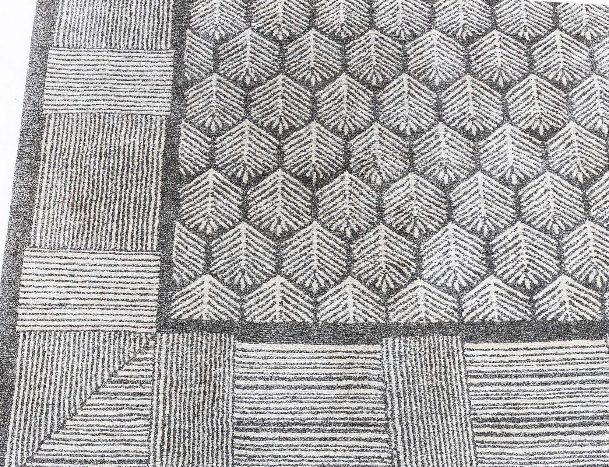 XXIe siècle et contemporain Tapis moderne en soie et laine à design géométrique par Doris Leslie Blau en vente