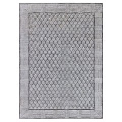 Tappeto moderno in seta e lana con disegno geometrico di Doris Leslie Blau