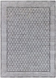 Tappeto moderno in seta e lana con disegno geometrico di Doris Leslie Blau